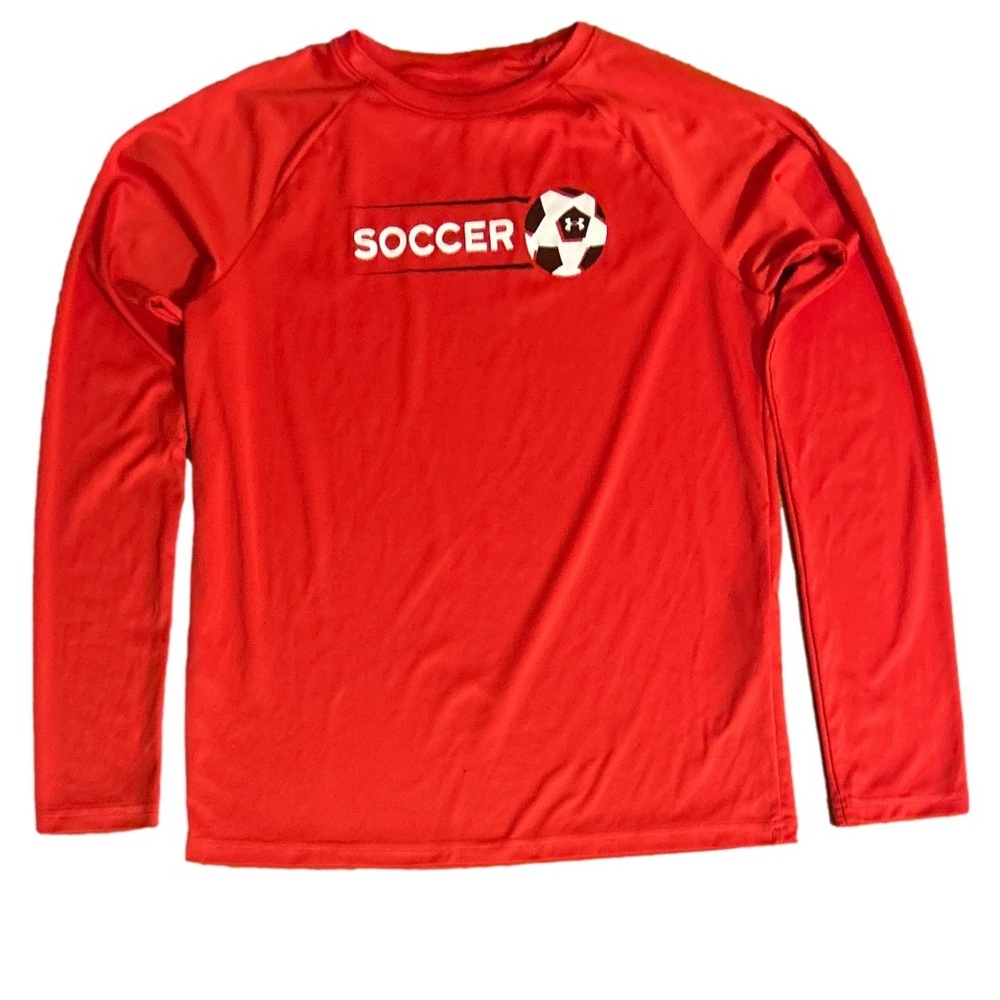 Under Armour Red Long Sleeve Soccer Shirt YLG
